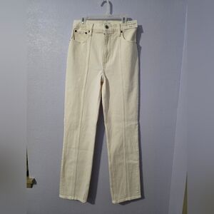 Abercrombie & Fitch '90s Straight Ultra High Rise cream color and between white
